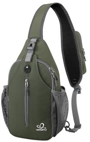WATERFLY Sling Rucksack Sling Bag Schulterrucksack Umhängetasche Verstellbarer Rucksackgurt Wandern Brust Rucksack für Herren und Damen