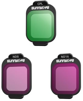 YUULNMOP ND-Filter-Set für DJI Flip Drone, MCUV CPL ND8 ND16 ND32 ND64 mehrfach beschichteter Kamera-Objektivfilter, Lichtreduzierung, Vlog-Kamera-Filter-Set (3-teiliges Mix-Set (CPL + ND8 + ND16))