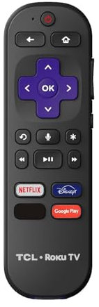OEM Replacement Remote Control Compatible with All TCL Roku Smart TVs with Voice Control【Only Works with TCL Roku TV, Not for Roku Stick and Roku Box】 (Netflix/Disney Plus/Global TV/Google Play)