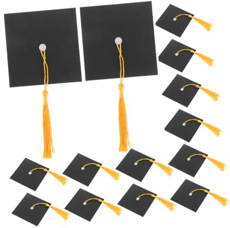 Healifty Doctor Hat Candy Decor 50 Pieces Grad Cap Toppers Sweet Cupcake Decorations for Graduation Parties