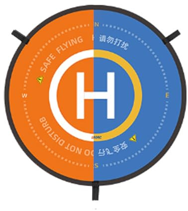 Drone Landing Pad Schnell Faltbar, Regenabdachter Universeller Doppelseitiger Oxford -Stoff Reflexion Drohnen -Startkissen, Runder Starthubschrauber für Hubschrauber Quadcopter (55cm)