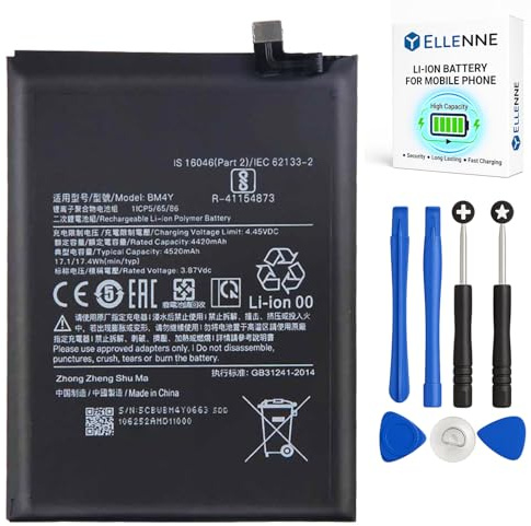 ELLENNE Batería para Xiaomi POCO F3|Redmi K40 Pro|11X PRO|11i|BM4Y+Herramientas
