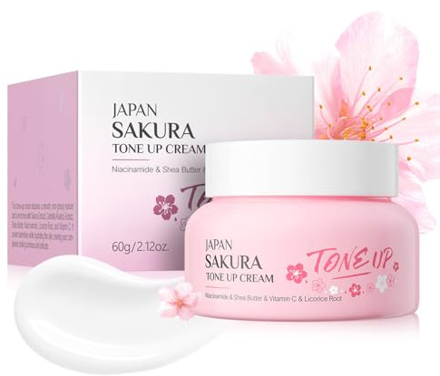 Sakura Essence Gesichtscreme, Feuchtigkeitscreme Gesicht, Anti Falten Creme mit Intensive Hydration, Tagescreme & Nachtcreme Gesichtspflege, Moisturizer Face Creme für Frauen Männer, Hautton Aufhellen