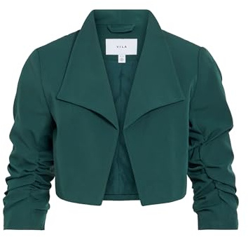 Vila Female Blazer Female Damen Kurzblazer – Offener Blazer mit 3/4-Ärmeln für Business und Freizeit