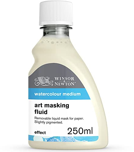 Winsor & Newton 3039759 Aquarell Maskiergummi flüssig, abziehbares Rubbelkrepp für präzise und kantenscharfe Linienführung inmitten fließender Aquarellfarbe, 250ml Flasche