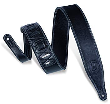 Levy's M17SS-BLK Gitarrengurt Supersoft Garment Leather Tripple Ply Premium Top Grain Signature Logo - Black