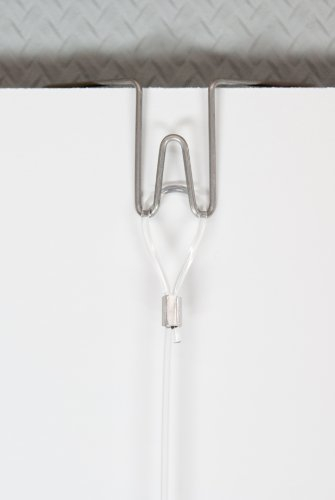 Art & More Stellwandhaken Flex, Trennwandhaken, Bilderhaken, Haken für Stellwände, Haken für 11-30mm breite Trennwände – Set mit Perlonseil 1,5m und Bilderhaken.