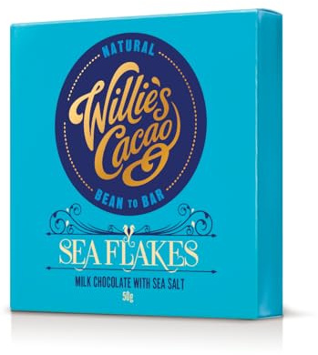 Willie's Cacao Bar - Sea Flakes, Milk Chocolate with Cornish Salt - 50g - Artisan Made