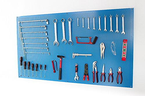 SOGI X2-13_15B Pannello portautensili 1,5 metri per banco da lavoro SOGI - pannello porta attrezzi in blu