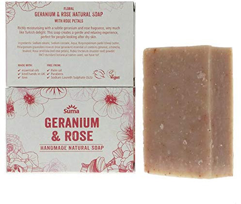 Suma Handmade Soaps | Rose & Geranium Soap | 6 X 95G