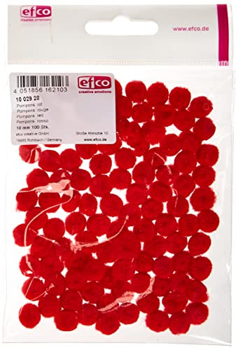 Efco – Pompons 10 mm 100 STK. Rot, Polyamid