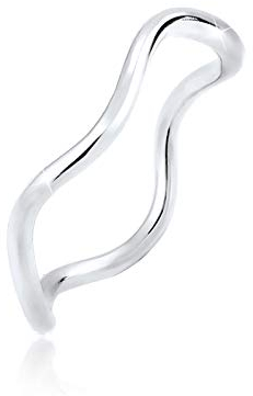 Elli Ring Damen Wellen Minimal Geo Trend in 925 Sterling Silber