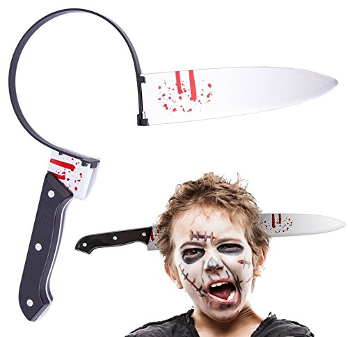 Out of the blue Haarreifen Messer im Kopf, Halloween Accessory, Kopfbedeckung, Silber, Kunststoff
