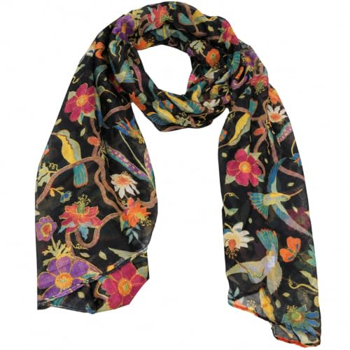 World of Shawls Women’s Lightweight Fashion Scarf – Soft Winter Wrap for Ladies, Long Shawl Scarf for Gifting, Bird & Floral Print Designs