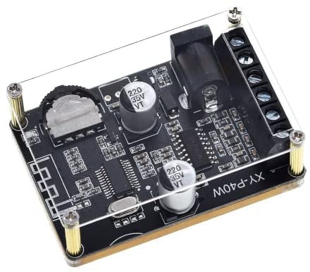 DollaTek Placa amplificadora Bluetooth 5.0 20W 30W 40W Módulo estéreo Receptor de Audio Digital inalámbrico de Doble Canal con Control Remoto y Caja de acrílico para Bricolaje