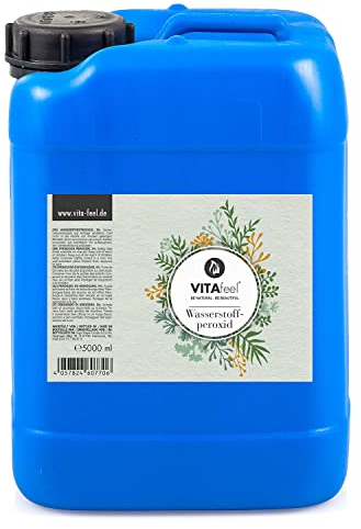 VitaFeel Wasserstoffperoxid 5 Liter - 3% Lösung | Hochreine Qualität, ohne Stabilisator | Vielseitig einsetzbar für Haushalt und technische Anwendungen