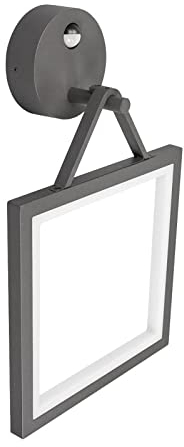 Lucande LED Wandleuchte außen Mirco mit Leselampe Bewegungsmelder (spritzwassergeschützt (Modern) in Alu aus Aluminium (1 flammig,) - Wandlampe für Außenwand/Hauswand Haus Terrasse und Balkon