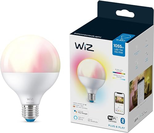 WiZ Tunable White and Color LED Lampe E27 (1.055 lm), 75 W Lampe mit 16 Mio. Farben oder warm- bis kaltweißem dimmbarem Licht, smarte Lichtsteuerung über WLAN per Stimme/App