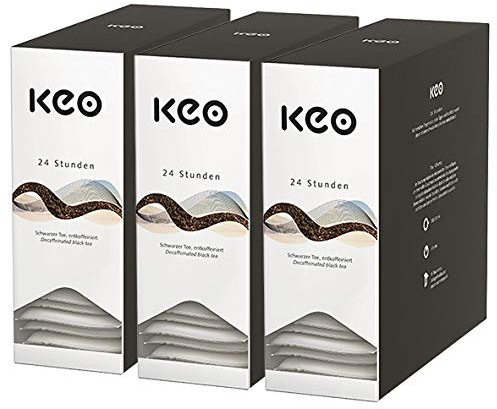 Keo Teachamp Kuvert 24 Stunden, Schwarzer Tee, entkoffeiniert / 3er Pack