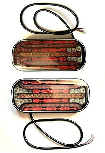 MelTruck® 2x 6-functional LED Rückleuchte dynamische Blinker Anhänger LKW Rücklicht E9 SET