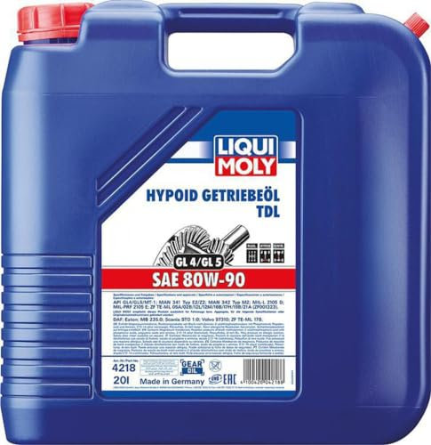 20L Liqui Moly Hypoid Getriebeöl GL-4/5 Tdl Sae 80W-90 Te-ML Differential Öl Lkw