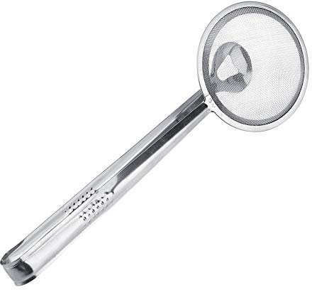 Nimomo Hot Pot Tong Stainless Steel Hot Pot Tong Kitchen Tongs Filter Spoon with Clip Hot Pot Tong Fried Food Clip Multi functional Oil Filter Strainer Mesh