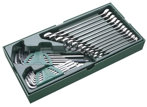 SATA ST09906 Ringmaulschlüssel-Set, metrisch, 30-teilig, Grün