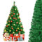 GYMAX Sapin de Noël 210 cm Artificiel, Apparence Réaliste avec Branches Denses, Installation Facile avec Corps en Sections, Stable avec Base Métallique, pour Intérieur, Extérieur, Maison, Magasin