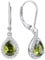 YL Damen Ohrhänger 925 Sterling Silber August Geburtsstein Peridot Zirkonia Oval Tropfen Ohrringe