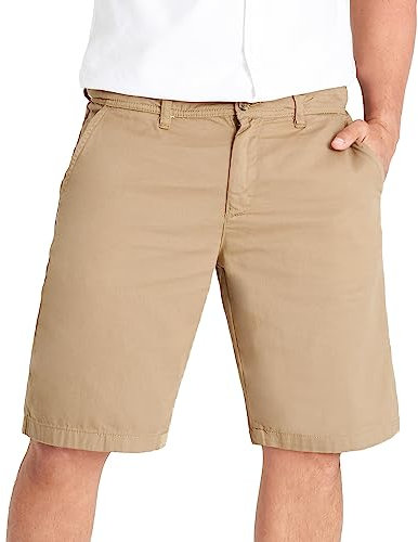 Pantaloncini Uomo Bermuda Uomo Cotone Pantaloncini Chino Uomo M-3XL Pantaloni Corti Uomo Eleganti con Elastico in Vita e Tasche Laterali e Posteriori (Beige, 2XL)