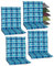 Beo Niedriglehner Auflagen 4er Set Barcelona | Made in EU nach Öko-Tex Standard | Waschbare Stuhlauflage Niedriglehner mit Halteband | Atmungsaktive Auflagen Niedriglehner in Blau Kariert
