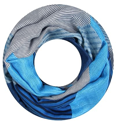 Majea Damen Loop Schal Schlauchschal Halstuch (880024) (blau 22)