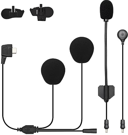 Moman HD21 Lautsprecher und Auswechselbare Mikrofone H2-Serie Motorrad Intercom Headset Zubehör Kopfhörer mit Clip