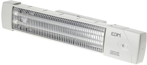 Estufa de baño de cuarzo orientable, 600-1200W, para calentar espacios y proporcionar confort térmico.