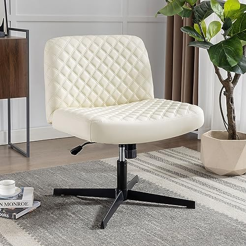Fantasylab Bürostuhl ohne Armlehnen,Höhenverstellbar Drehstuhl für Büros,Breiter Schreibtischstuhl 150kg Mit 120°Wippfunktion für Home Office/Haus