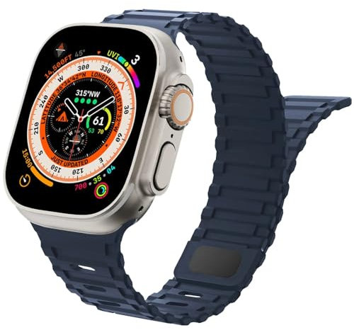 Correas Compatible con Correa Apple Watch 40mm 41mm 38mm, Correa iWatch 44mm 45mm Ultra 49mm 42mm 46mm Hombre/Mujer, Bracelet Silicona Magnetica Suave para Apple Watch Series 10 9 8 7 6 5 4 3 SE 2/1