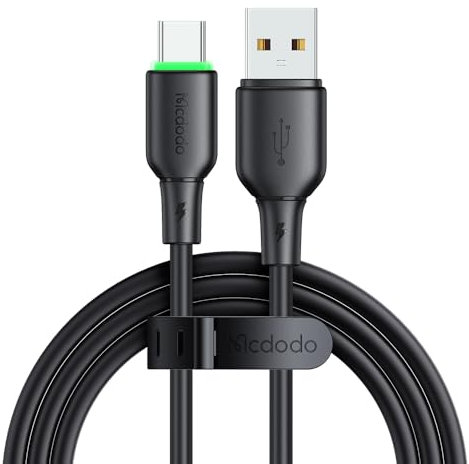 mcdodo Câble de charge USB A vers USB C de 1,2 m de type C - Cordon de charge rapide - Matériau doux - Chargeur USB C pour iPhone 15 Pro Max Plus S23 Note 20 iPad Pro Air Mini MacBook Air (Noir)