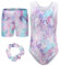 Happy Cherry Turnanzug Mädchen Kurzarm mit Hose Gymnastikanzug Turnshorts Haarband Set Leotard Gymnastics Sportbody Ganzkörper Tag 10 (9-10 Jahre)