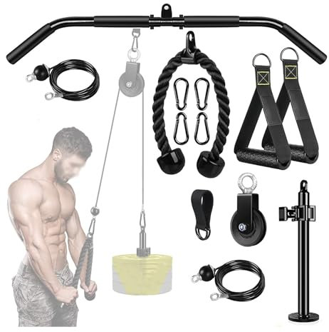 Weight Cable Pulley System LAT Pulldown and Lift Cable Machine Home Gym Muscle Arm Strength Training Gym Pulley System