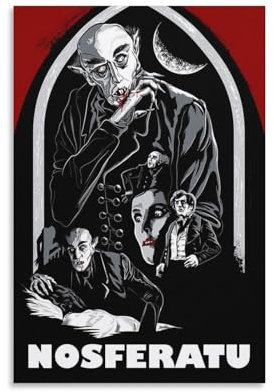 LIANGSHUANG Horrorfilm-Nosferatu-Poster, Motiv: Stille deutsche Expressionisten, Heimdekor-Poster, Wandkunst, Bilddruck, dekorative Malerei, Poster, 50 x 75 cm