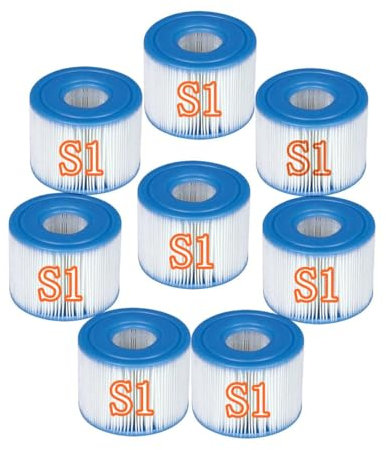 AOXHFNV Filterkartusche Typ S1,für 29001E Filterkartusche Typ S1, S1 Filter Ersatz-Kartuschen Outdoor Garden Pool Filter (8 Stück)