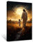 ZXHYWYM Jesus Leinwandbilder Gott geht mit Kindern Bilder Drucke christliches spirituelles Poster Christus Kunstwerk für Gebetszimmer Wohnzimmer Gerahmt (Bild-2, (30.00 x 45.00 cms))