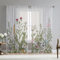 Fereyis Transparente Vorhänge für Wohnzimmer, 160 cm Länge, 2 Paneele, elegantes Blumenmuster, bedruckt, Fenstervorhang, Chiffon-Vorhänge für Schlafzimmer