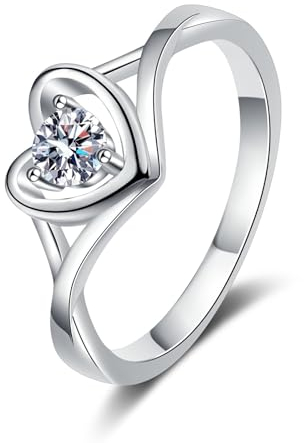 ANAZOZ Eheringe Echt Gold 750, Trauringe Damen größe 57 | Solitärringe Herz mit Labor Diamant 0,3 karat D-VVS1 oder VVS2