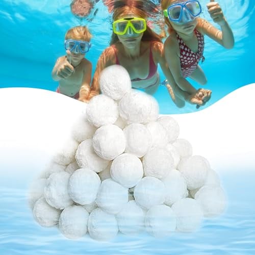 700g Bolas de Filtro de Piscina, Bolas de Filtro, Filter Balls, Reutilizable Bolas Algodon Filtro de Piscina, Limpiador de Piscinas Sistema de Filtro