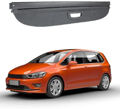 XPKLTXZW Auto Einziehbare Laderaumabdeckung Für VW Golf Sportsvan 2015 2016 2017 2018 2019 2020, Ausziehbar Kofferraum Ablagen Schutz Abdeckung Frachtabdeckungen Kofferraumabdeckung Rollo Zubehör