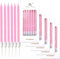 36 Pezzi Candele Compleanno, Candeline Compleanno Lunghe con Supporto, Per Anniversario, Decorazioni Torta Compleanno, Baby Shower, Festa Delle Ragazze (Rosa)