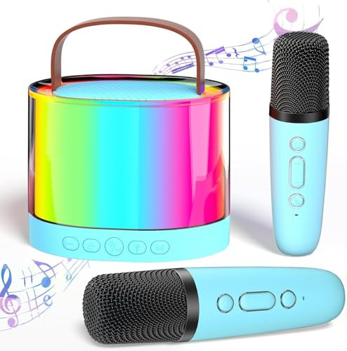 Karaoke Infantil 2 Microfonos Inalambricos Karaoke,Regalo para Infantil 3-12 Años Micrófono Inalámbrico Bluetooth para Cantar Juguetes Infantil 3-12 Años Microphone Regalo Comunion Infantil