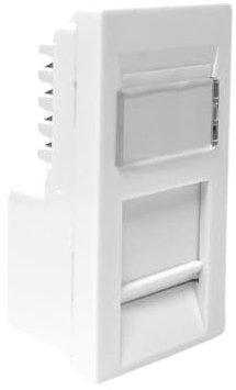 Evoges RJ45 Cat6 Outlet Module UTP 25mm x 50mm 1Gbps High Speed Ethernet Networking for Office, Data Centers, and Homes (Pack of 20, White)