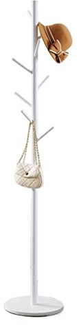 Perchero de metal con base de mármol, estable y de pie, para dormitorio y pared, diseño simple, árbol de abrigo para entrada (185 cm de alto)